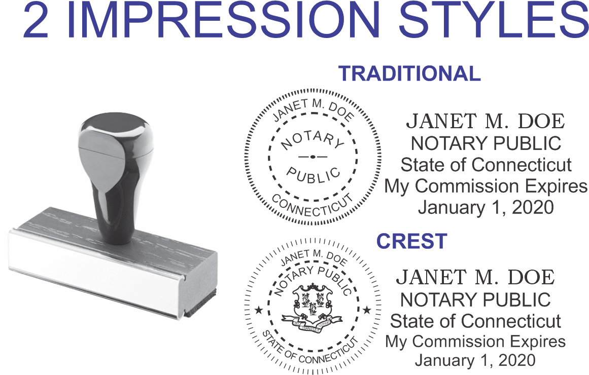 Combo Connecticut Notary Stamp and Seal Self Inking